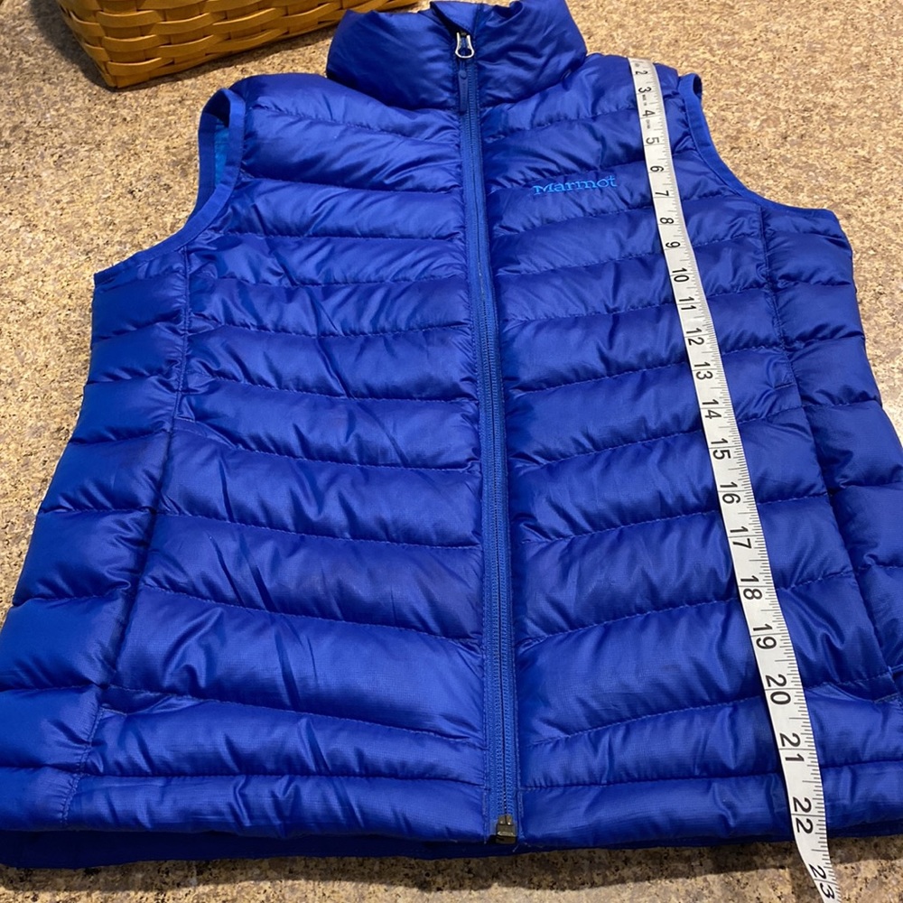 Marmot 700 Fill Duck Down Insulation Blue Puffy Puffer Vest XS - Picture 12 of 17